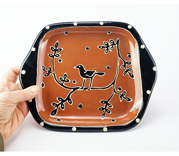 Richard & Robin Sanchez - Tray, Ceramic Square Blackbird